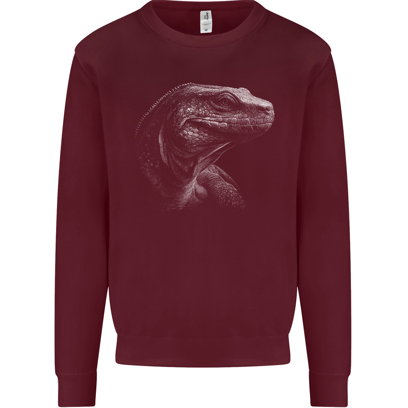A Komodo Dragon Mens Sweatshirt Jumper Maroon
