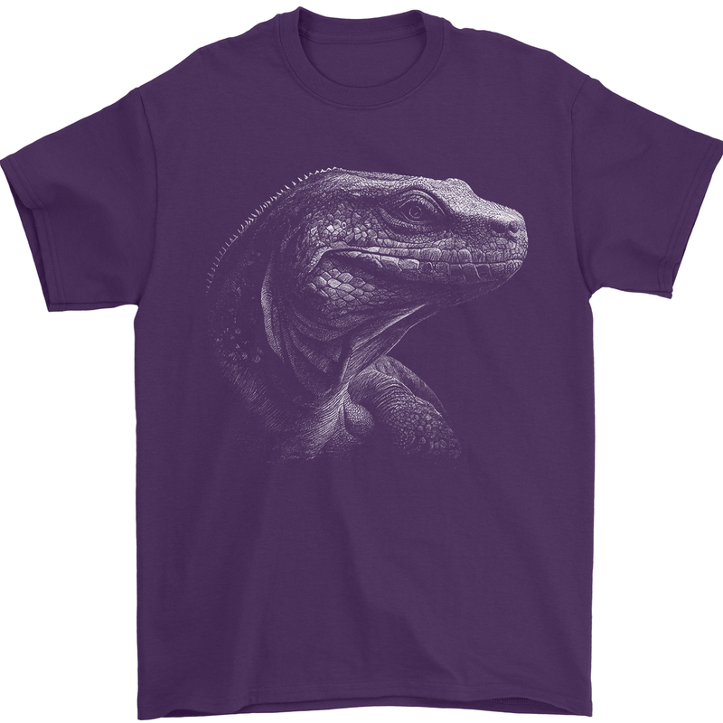 A Komodo Dragon Mens T-Shirt 100% Cotton Purple