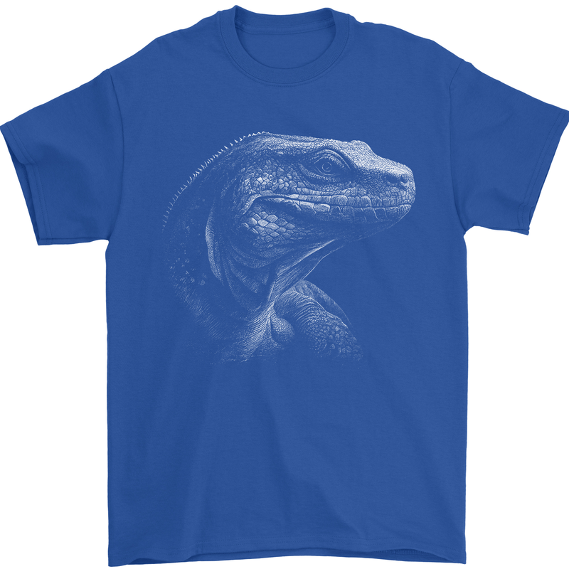 A Komodo Dragon Mens T-Shirt 100% Cotton Royal Blue
