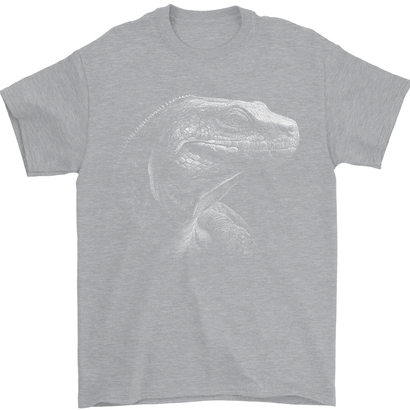 A Komodo Dragon Mens T-Shirt 100% Cotton Sports Grey