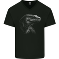 A Komodo Dragon Mens V-Neck Cotton T-Shirt Black