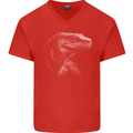 A Komodo Dragon Mens V-Neck Cotton T-Shirt Red
