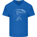 A Komodo Dragon Mens V-Neck Cotton T-Shirt Royal Blue