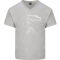 A Komodo Dragon Mens V-Neck Cotton T-Shirt Sports Grey