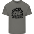 A Kraken in the Waves Mens Cotton T-Shirt Tee Top Charcoal