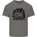 A Kraken in the Waves Mens Cotton T-Shirt Tee Top Charcoal