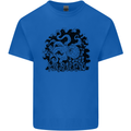 A Kraken in the Waves Mens Cotton T-Shirt Tee Top Royal Blue