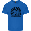 A Kraken in the Waves Mens Cotton T-Shirt Tee Top Royal Blue