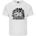 A Kraken in the Waves Mens Cotton T-Shirt Tee Top White