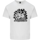 A Kraken in the Waves Mens Cotton T-Shirt Tee Top White