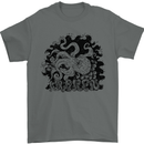 A Kraken in the Waves Mens T-Shirt 100% Cotton Charcoal