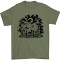 A Kraken in the Waves Mens T-Shirt 100% Cotton Military Green
