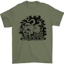 A Kraken in the Waves Mens T-Shirt 100% Cotton Military Green