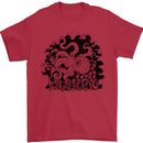A Kraken in the Waves Mens T-Shirt 100% Cotton Red