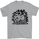 A Kraken in the Waves Mens T-Shirt 100% Cotton Sports Grey