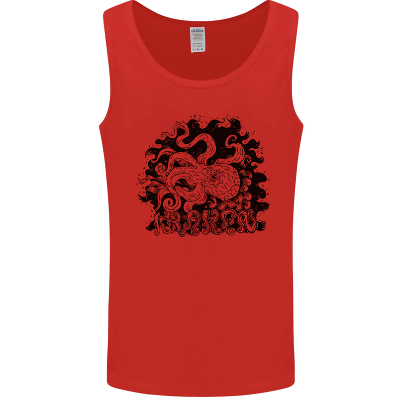 A Kraken in the Waves Mens Vest Tank Top Red