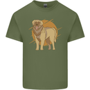 A Leonberger Dog Mens Cotton T-Shirt Tee Top Military Green