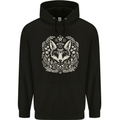 A Linocut Fox Mens 80% Cotton Hoodie Black