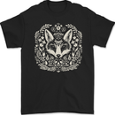 A Linocut Fox Mens Gildan Cotton T-Shirt Black