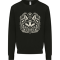A Linocut Fox Mens Sweatshirt Jumper Black