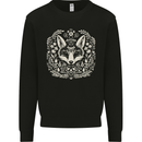 A Linocut Fox Mens Sweatshirt Jumper Black