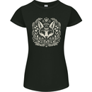 A Linocut Fox Womens Petite Cut T-Shirt Black