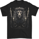 A Lion With Candles Mens T-Shirt 100% Cotton BLACK
