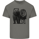A Lion and a Grizzly Bear Mens Cotton T-Shirt Tee Top Charcoal