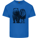 A Lion and a Grizzly Bear Mens Cotton T-Shirt Tee Top Royal Blue