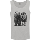 A Lion and a Grizzly Bear Mens Vest Tank Top Sports Grey