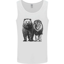 A Lion and a Grizzly Bear Mens Vest Tank Top White