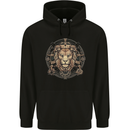 A Lions Head on a Timepiece Shield Childrens Kids Hoodie Black