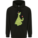 A Llama Wearing a Christmas Hat Xmas Childrens Kids Hoodie Black