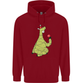 A Llama Wearing a Christmas Hat Xmas Childrens Kids Hoodie Red
