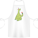 A Llama Wearing a Christmas Hat Xmas Cotton Apron 100% Organic White