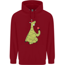 A Llama Wearing a Christmas Hat Xmas Mens 80% Cotton Hoodie Red