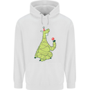 A Llama Wearing a Christmas Hat Xmas Mens 80% Cotton Hoodie White