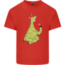 A Llama Wearing a Christmas Hat Xmas Mens Cotton T-Shirt Tee Top Red