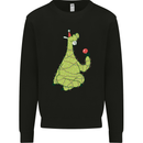 A Llama Wearing a Christmas Hat Xmas Mens Sweatshirt Jumper Black