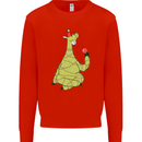 A Llama Wearing a Christmas Hat Xmas Mens Sweatshirt Jumper Bright Red