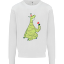 A Llama Wearing a Christmas Hat Xmas Mens Sweatshirt Jumper White