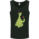 A Llama Wearing a Christmas Hat Xmas Mens Vest Tank Top Black