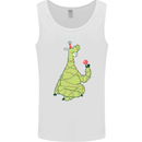 A Llama Wearing a Christmas Hat Xmas Mens Vest Tank Top White