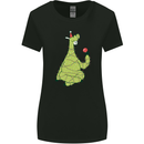 A Llama Wearing a Christmas Hat Xmas Womens Wider Cut T-Shirt Black