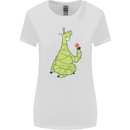 A Llama Wearing a Christmas Hat Xmas Womens Wider Cut T-Shirt White