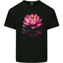 A Lotus Flower Gothic Goth Kids T-Shirt Childrens Black