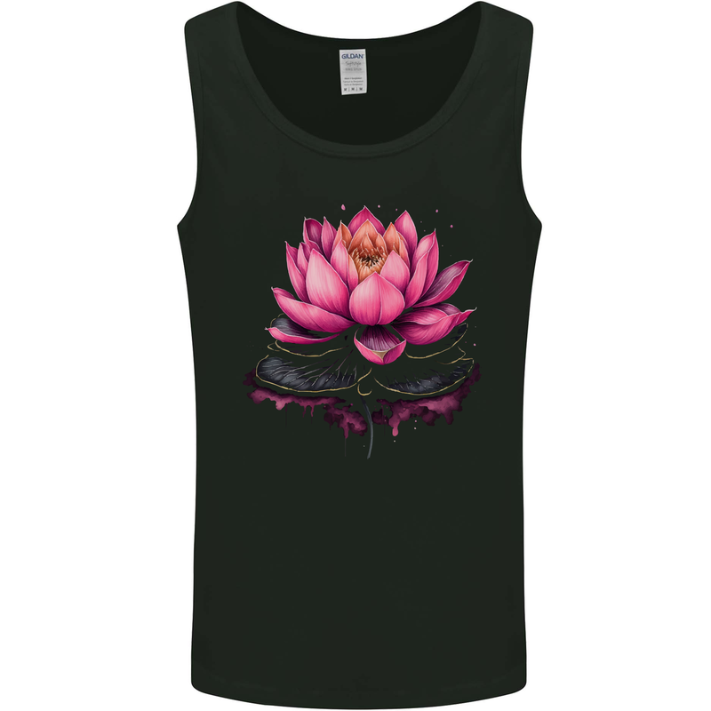 A Lotus Flower Gothic Goth Mens Vest Tank Top Black