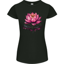 A Lotus Flower Gothic Goth Womens Petite Cut T-Shirt Black