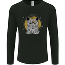 A Lunar Cat Moon Mens Long Sleeve T-Shirt Black