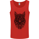 A Mandala Art Fox Mens Vest Tank Top Red
